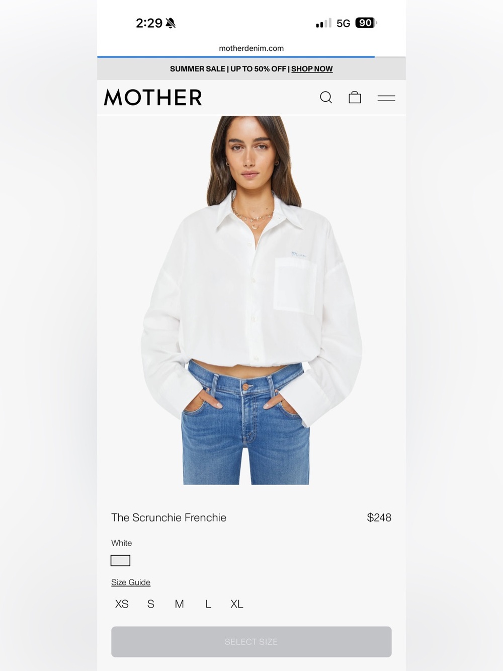 NWT - Mother The Scrunchie Frenchie Oxford Shirt - Small - Picture 14 of 15
